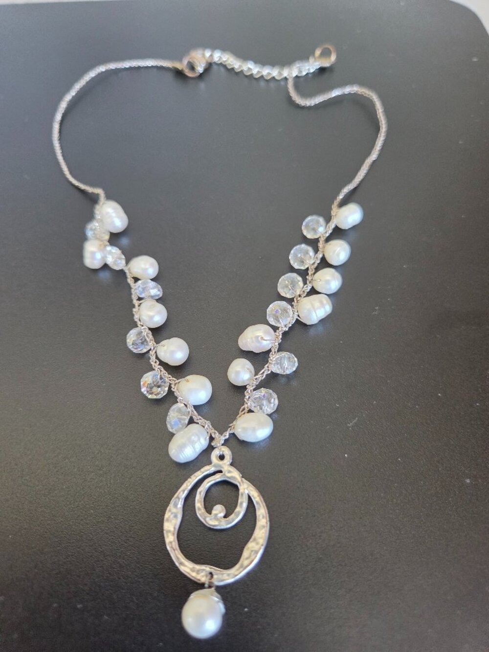 Elly Preston "Charlie" Swirl Drop Necklace